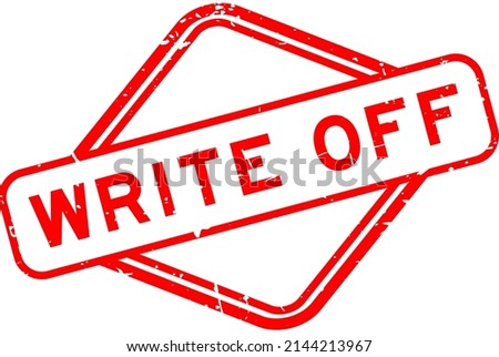 Grunge red write off word rubber seal stamp  on white background