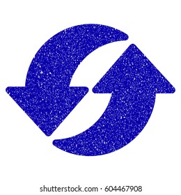 Grunge Refresh rubber seal stamp watermark. Icon symbol with grunge design and unclean texture. Unclean vector blue sticker.