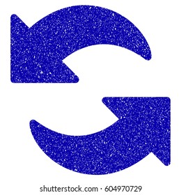 Grunge Refresh rubber seal stamp watermark. Icon symbol with grunge design and scratched texture. Unclean vector blue emblem.