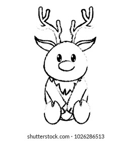 grunge reindeer cute wild animal character