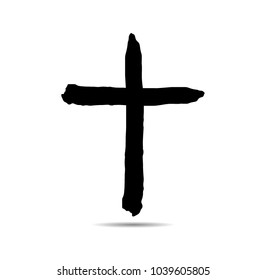 Grunge Religion Cross Black Paint Vector Stock Vector (Royalty Free ...