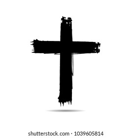 Grunge Religion Cross Black Paint Vector Stock Vector (Royalty Free ...