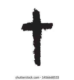 Grunge Religion Cross Black Paint Vector Stock Vector (Royalty Free ...