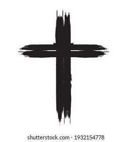 Hand Drawn Christian Cross Grunge Style Stock Vector (Royalty Free ...