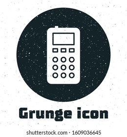 Grunge Remote control icon isolated on white background.  Vector Illustration