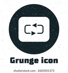 Grunge Repeat button icon isolated on white background. Monochrome vintage drawing. Vector