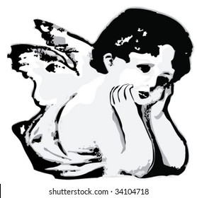 Grunge retro angel.