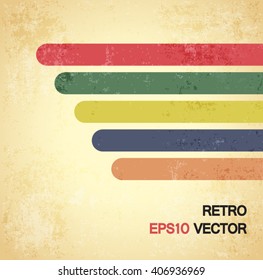 grunge retro background with color lines / vector illustration eps10