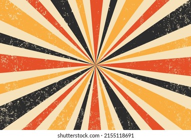 Grunge retro burst background vector