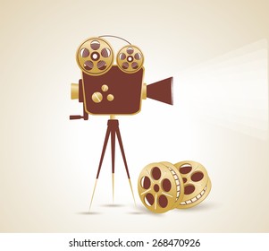Grunge retro cinema poster. Vector illustration.