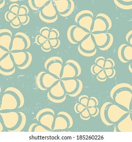 Grunge Retro flower pattern background seamless
