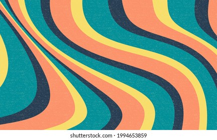 Grunge retro groovy wavy background