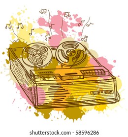 Grunge Retro Musical player (tape recorder)