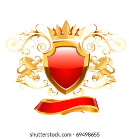 Escudo retro Grunge. Vector.