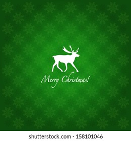 Grunge retro snowflakes and deer Christmas background