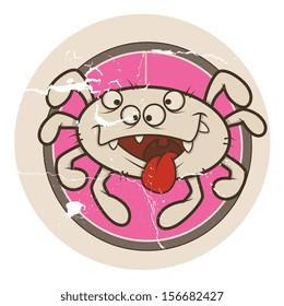 grunge retro spider vector