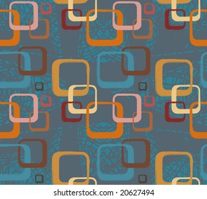 Grunge Retro Style Seamless Tile Pattern Made From Rounded Cubes.