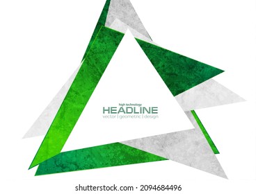 Grunge retrotecnología abstracta mínima con triángulos. Diseño de vectores