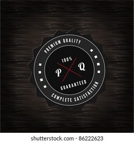 Grunge Retro Vintage Styled collection of  Premium Quality and Satisfaction Guaranteed labels  with wood vector background