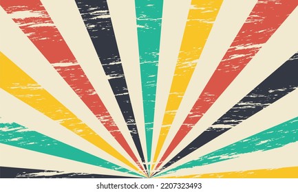 Grunge Retro Vintage Sunburst Background