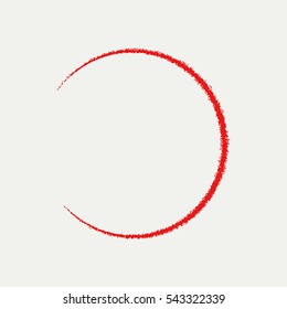 Grunge Ring Overlay Texture Red Color. Empty Distressed Template. EPS10 vector.