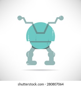 grunge robot, cute robot