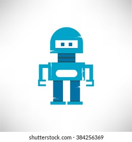 grunge robot, robot icon
