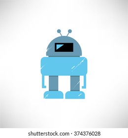 grunge robot icon, grunge style robot