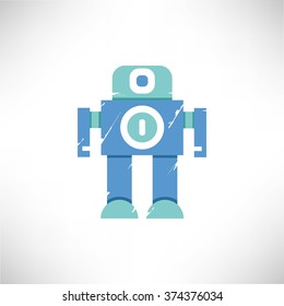 grunge robot icon, grunge style robot