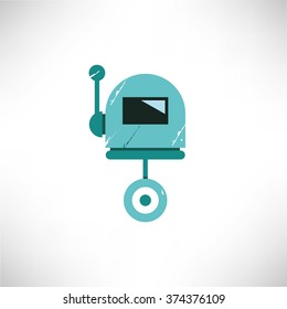 grunge robot icon, grunge style robot