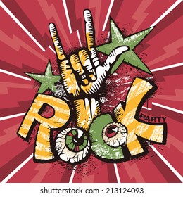 Grunge rock poster vector illustration