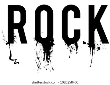 Grunge Rock print with ink brushes
