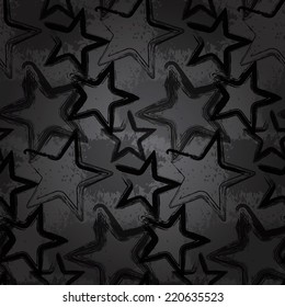 Grunge rock star background, brush smear stars