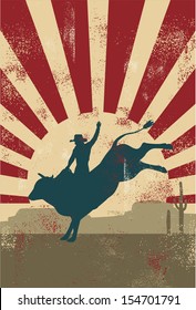 Grunge rodeo poster,vector