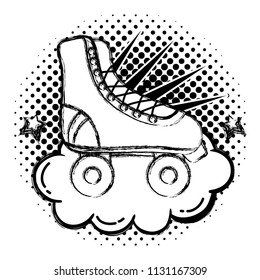 grunge roller skate style with cloud and stars