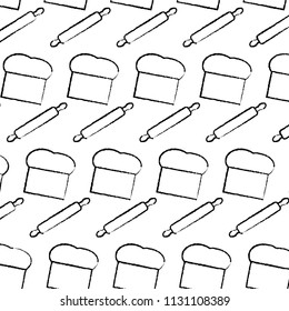 grunge rolling pin and chef hat background