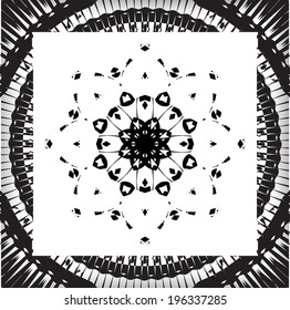 Grunge rosette with frame. Vector. Decorative elements.