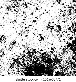 Grunge rough dirty background. Distress urban used texture. Brushed black paint cover. Overlay aged grainy messy template. Renovate wall scratched backdrop. Empty aging design element. EPS10 vector