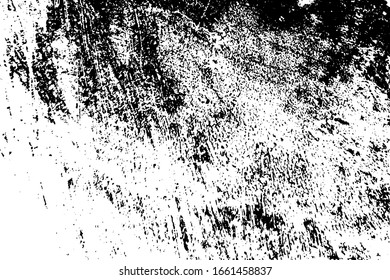 Grunge rough dirty background. Distress urban used texture. Brushed black paint cover. Overlay aged grainy messy template. Renovate wall scratched backdrop. Empty aging design element. EPS10 vector