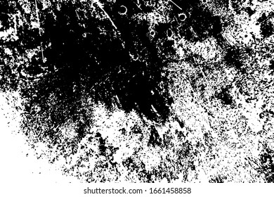 Grunge rough dirty background. Distress urban used texture. Brushed black paint cover. Overlay aged grainy messy template. Renovate wall scratched backdrop. Empty aging design element. EPS10 vector