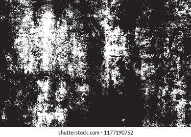 Grunge rough dirty background. Overlay aged grainy messy template. Distress urban used texture. Brushed black paint cover. Renovate wall frame grimy backdrop. Empty aging design element. EPS10 vector.