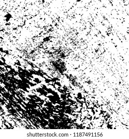 Grunge rough dirty background. Overlay aged grainy messy template. Distress urban used texture. Brushed black paint cover. Renovate wall frame grimy backdrop. Empty aging design element. EPS10 vector.