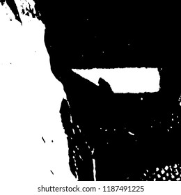 Grunge rough dirty background. Overlay aged grainy messy template. Distress urban used texture. Brushed black paint cover. Renovate wall frame grimy backdrop. Empty aging design element. EPS10 vector.