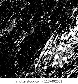 Grunge rough dirty background. Overlay aged grainy messy template. Distress urban used texture. Brushed black paint cover. Renovate wall frame grimy backdrop. Empty aging design element. EPS10 vector.
