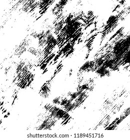 Grunge rough dirty background. Overlay aged grainy messy template. Distress urban used texture. Brushed black paint cover. Renovate wall frame grimy backdrop. Empty aging design element. EPS10 vector.