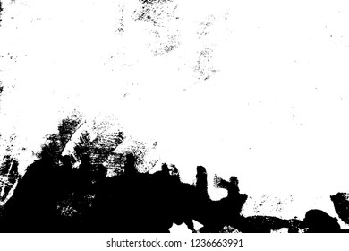 Grunge rough dirty background. Overlay aged grainy messy template. Distress urban used texture. Brushed black paint cover. Renovate wall frame grimy backdrop. Empty aging design element. EPS10 vector