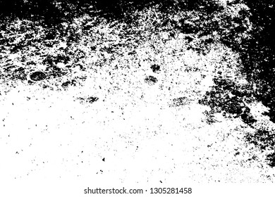 Grunge rough dirty background. Overlay aged grainy messy template. Distress urban used texture. Brushed black paint cover. Renovate wall frame grimy backdrop. Empty aging design element. EPS10 vector.