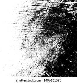 Grunge rough dirty background. Overlay aged grainy messy template. Distress urban used texture. Brushed black paint cover. Renovate wall frame grimy backdrop. Empty aging design element. EPS10 vector.