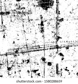 Grunge rough dirty background. Overlay aged grainy messy template. Distress urban used texture. Brushed black paint cover. Renovate wall frame grimy backdrop. Empty aging design element. EPS10 vector.