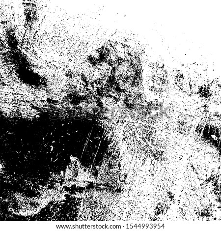 Grunge rough dirty background. Overlay aged grainy messy template. Distress urban used texture. Brushed black paint cover. Renovate wall frame grimy backdrop. Empty aging design element. EPS10 vector.